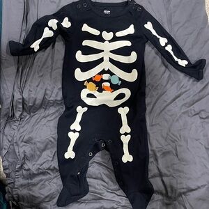 Carter's Black Skeleton Print Kids Footie